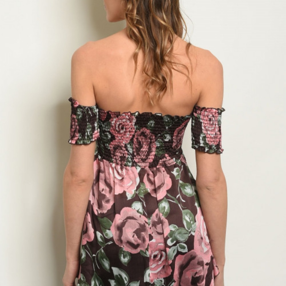 BROWN FLORAL TOP - Picture 2 of 2
